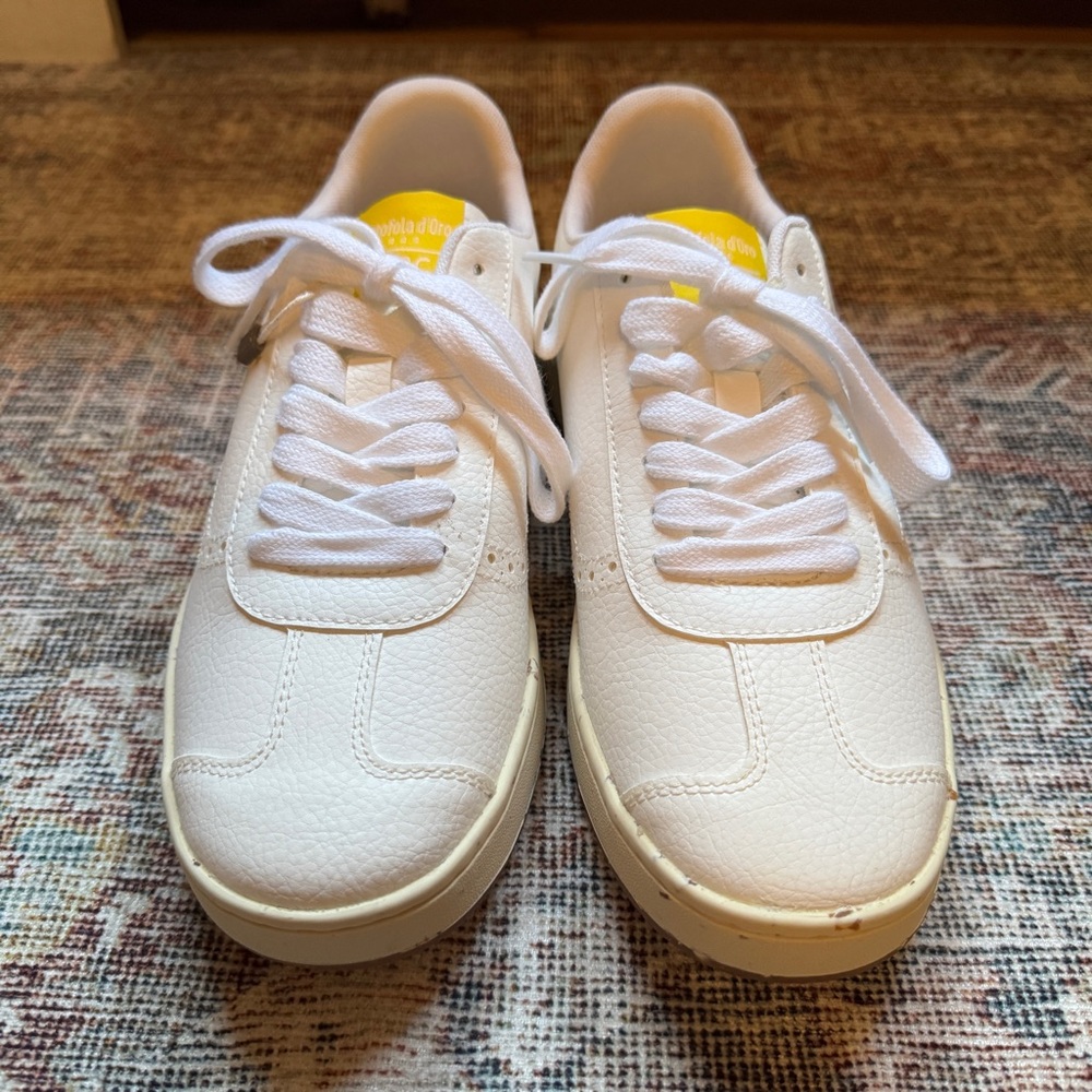 ACBC for Pantofola d’Oro White Lace Up Sneakers Eco Leather 39 8.5 New